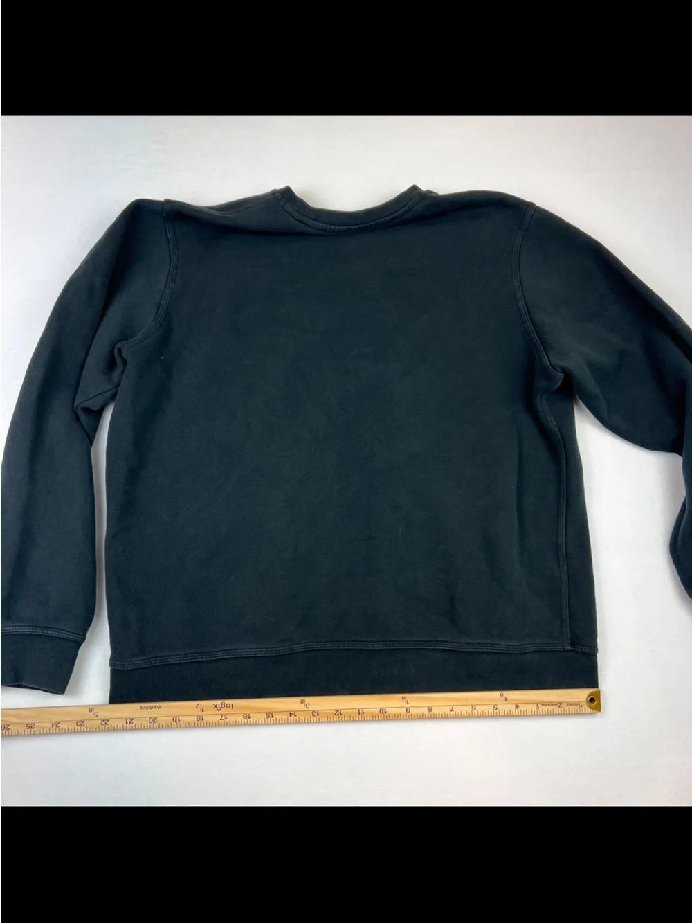 Nike Club Fleece Crew Sweatshirt Black Long Sleeve White Spell Out Logo XL